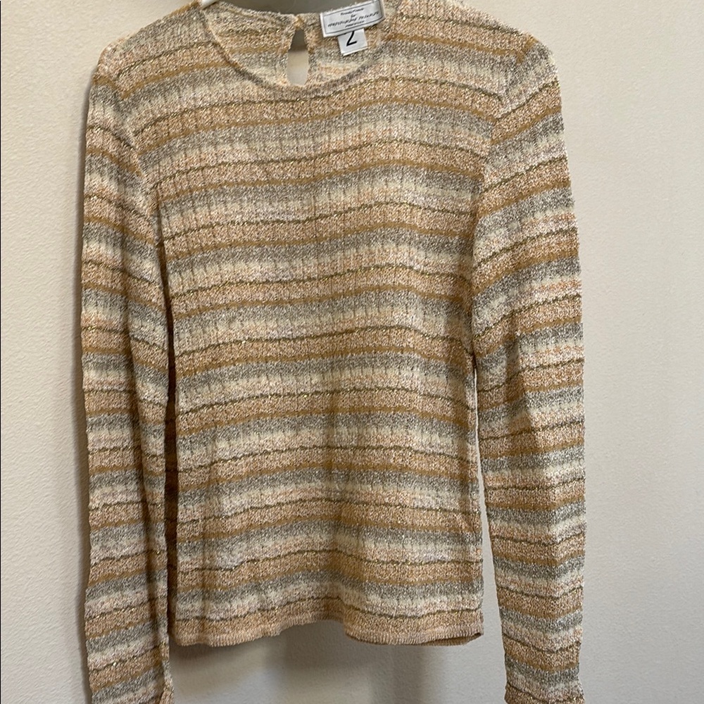 Brenda French Striped Beige and Cream Sweater
